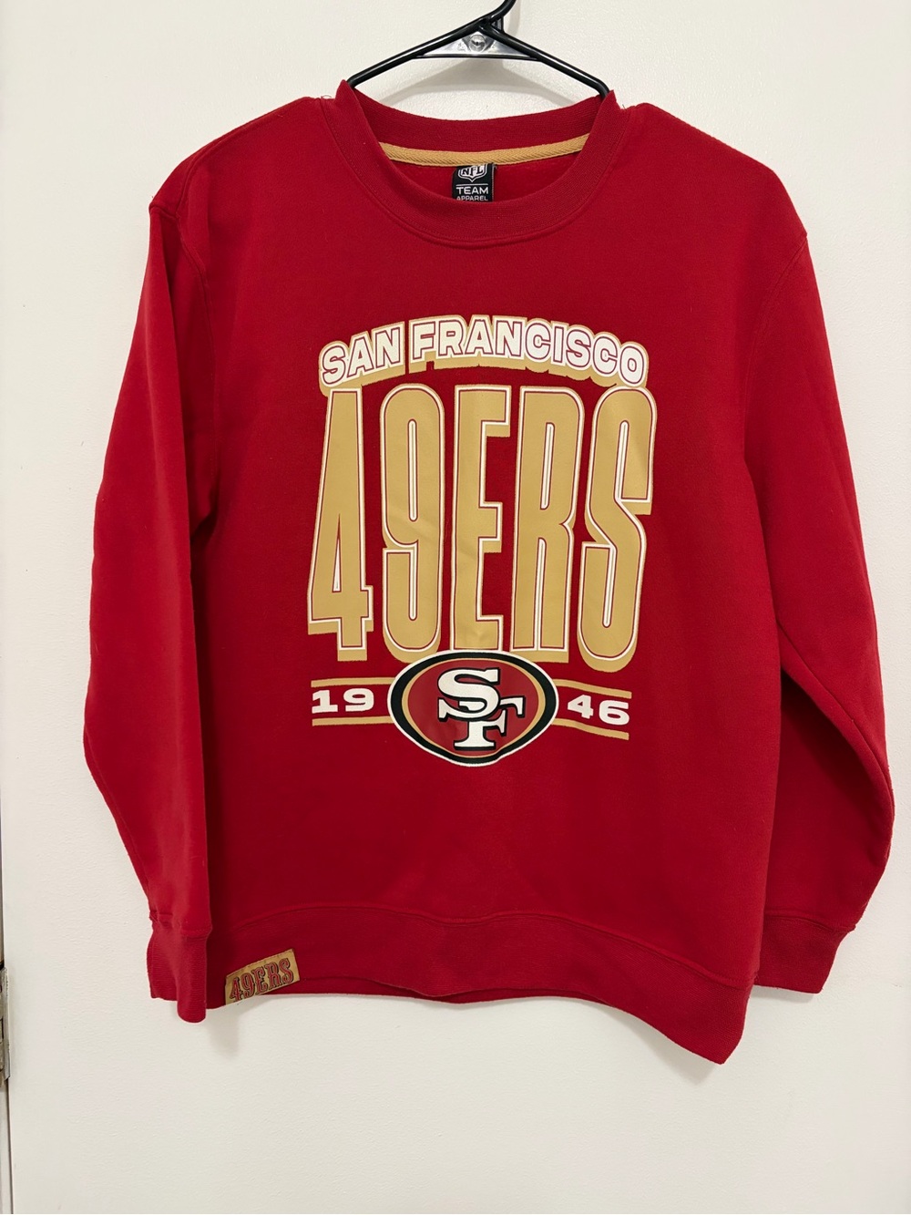 NFL San Francisco 49ers Red Crewneck with Gold & White Graphics